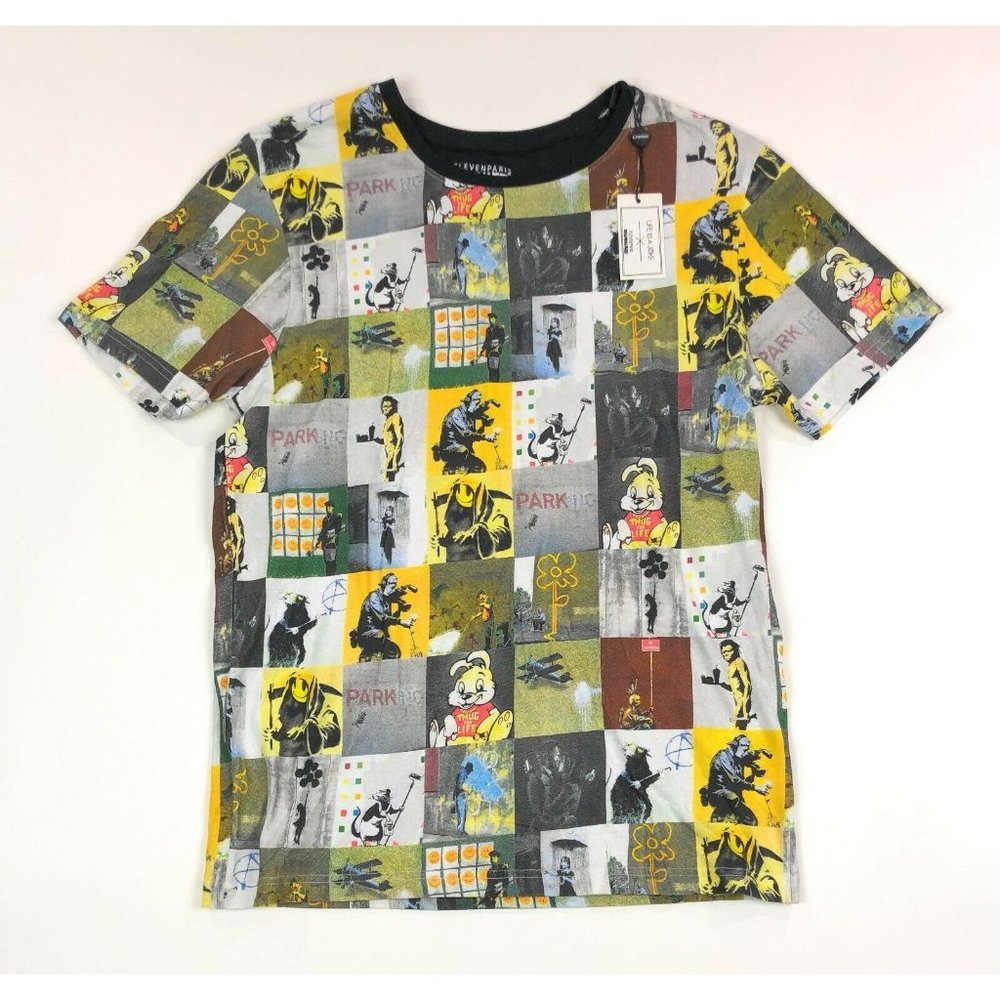 Eleven Paris Brandalised Collage Life Is A Joke Medium Crew Neck Tee T-Shirt - Picture 1 of 9